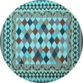 thumbnail image 1 of Ahgly Company Indoor Round Abstract Light Blue Contemporary Area Rugs, 8' Round, 1 of 4