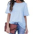thumbnail image 2 of Summer Tops for Women 2024 Chiffon Work Blouses For Women Short Sleeve T Shirts Going Out Tops Elegant Trendy Casual Summer Clothes With Designs, 2 of 7