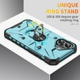 thumbnail image 5 of Compatible for iPhone 16 Case, Military Grade Shockproof Rugged Heavy Duty Protective Durable Phone Cover with Built-in Rotating Ring Kickstand for iPhone 16, Lightblue, 5 of 8
