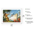 thumbnail image 2 of Aloha Towers - S.S. City of Honolulu - Los Angeles Steamship Company - Boat Day - Vintage Ocean Liner Travel Poster by Kerne Erickson - Fine Art Matte Paper Print (Unframed) 18x24in, 2 of 4