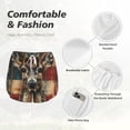 thumbnail image 4 of Balery American Flag Deer Art Pantalones cortos deportivos para mujer con forro y dos bolsillos, elásticos, para entrenamiento, gimnasio, yoga-Small, 4 of 7