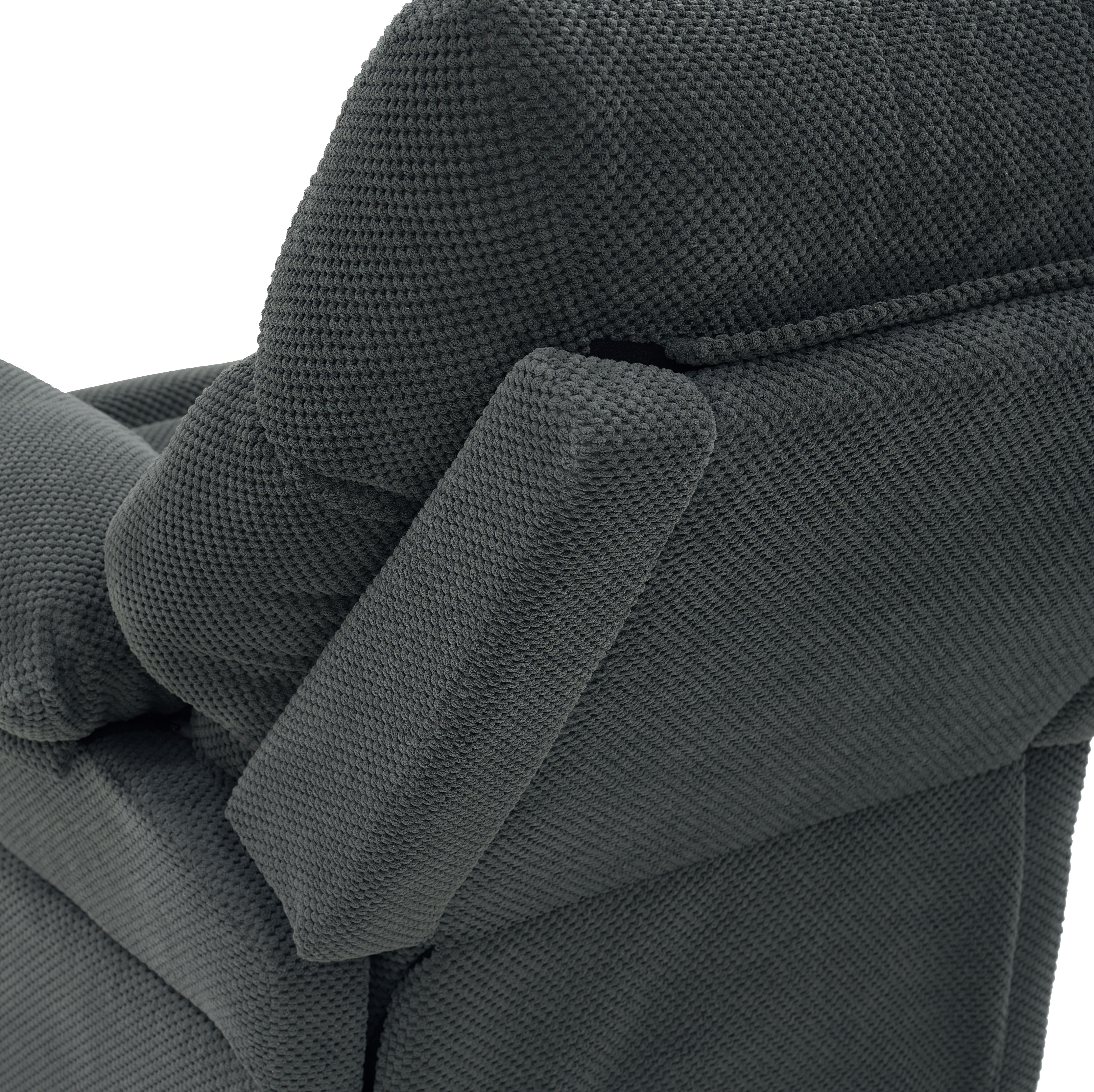 TiramisuBest Manual Swivel Rocker Recliner Chair,Overstuffed Fabric Glider Armchair for Living Room,Dark Gray