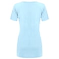 thumbnail image 2 of Made by Johnny Women's Casual Shirts Twist Knot Tunics Tops XXL AQUA, 2 of 6