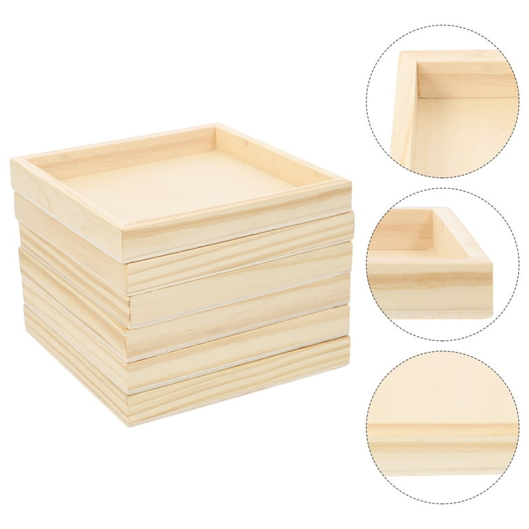 Wood Wooden Tray Crafts Puzzle Trays Unfinished Boxes Small Signs