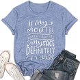 thumbnail image 2 of B91xZ T-shirts d'Été pour Femmes Basiques en Coton Doux à Manches Courtes Col Rond, Gris XL, 2 of 2