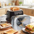 thumbnail image 3 of Toaster Cover 2 Slice, Grey White Marble Dustproof Bakeware Oven Protector with Top Hook, Ink Painting Modern Abstract Waterproof Small Kitchen Appliance Toasters Dust Cover, 11"x6"x8", 3 of 9