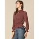 thumbnail image 4 of INSPIRE CHIC Blusa De Mujer Con Volantes Y Peplum Con Cuello Alto Y Manga Abullonada Rojo L, 4 of 6