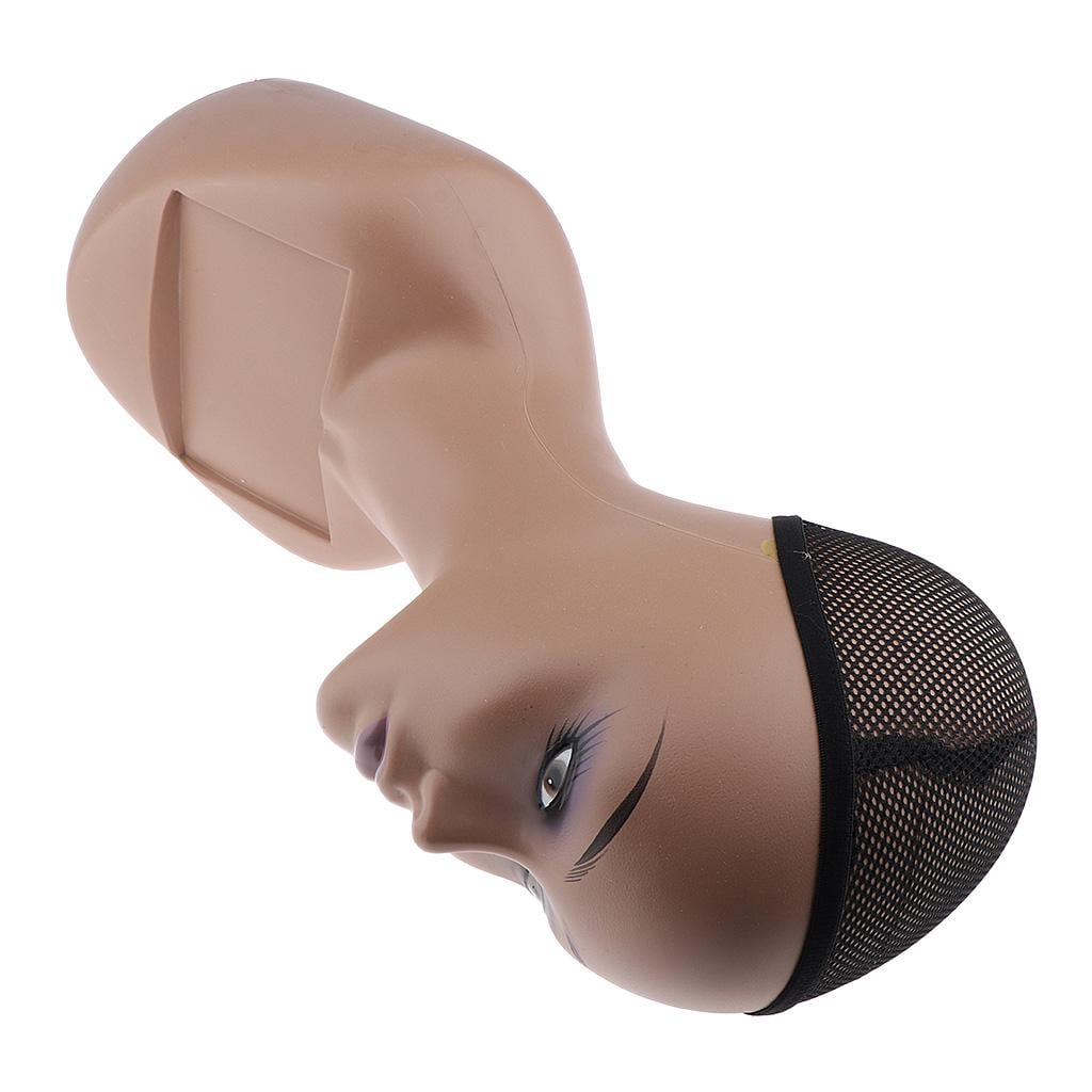 EHJRE Manikin Head Bust with Net for Wigs Styling Making, Hats, Sunglasses Display - Purple Lip