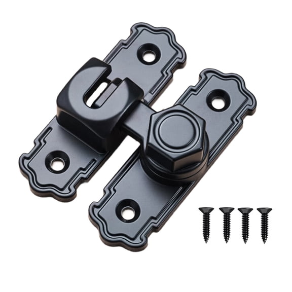 Heavy Duty 90/180 Degree Sliding Swing Latches Lock with Reinforced Security Design Simple Install for Barn door gate