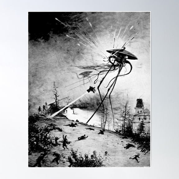 War Of The Worlds Art Poster Wall Art, Modern Wall Decor For Living Room Bedroom, 8x12 UNFRAMED