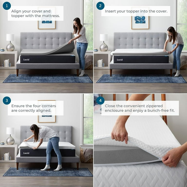 Lucid bamboo charcoal mattress topper discount