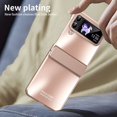 thumbnail image 5 of MonsDirect for 6.7 inch Samsung Galaxy Z Flip 3 5G 2021 Case, Hinge Protection Plating Frame Hard PC Back Shell Slim Shockproof Full Coverage Bumper Protective Shell Cover for Galaxy Z Flip 3, Pink, 5 of 7