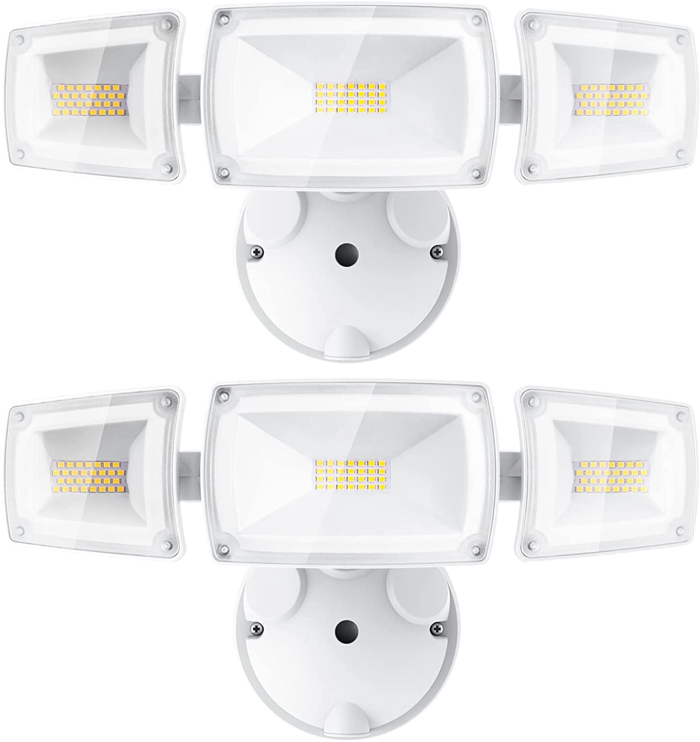 55W Flood Lights Outdoor, Switch Controlled LED Flood Light Outdoor 5500LM 5000K, IP65 Waterproof Exterior Security Light,Outside Spotlight for Garage Eave Yard 2 Pack (White)