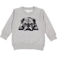 thumbnail image 2 of Inktastic Peeking Bulldog Toddler Sweatshirt, 2 of 4