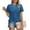 Blue^1, variant on Womens Short Sleeve Tops, Pleated Crew Neck Summer Tee Shirts, Casual Loose Fit Blouse, Summer Clothes for Women Hot Pink^ XXL
