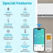 Ktaxon 12000BTU Wifi Enabled 21SEER2 115V Smart Split Type Inverter Air Conditioners with Heating Function