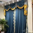 thumbnail image 3 of New Custom Blue Embroidered Velvet Patchwork Thickened Blackout Curtains for Living Room Bedroom Villa Embroidery Window Screen, 3 of 4