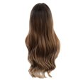 thumbnail image 2 of 65cm Air Bangs Gran volumen Negro Marrón Degradado dorado con red rosa Wmkox8yii hjk2652, 2 of 9