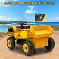 thumbnail image 4 of 12V Kids Ride On Dump Truck with Remote Control, Electric Car Toy for Toddlers, Kids Ride On Construction Vehicles with Electric Dump Bed, Shovel, LED Lights, Music, 4 of 8