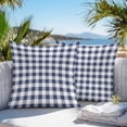thumbnail image 3 of Throw Pillow Covers 26x26 Inch Set of 2, Navy Blue White Plaid Waterproof Outdoor Pillow Covers, Farmhouse Checkered Buffalo Decorative Cushion Pillowcases for Couch, Sofa, Bed, Garden, Patio, 3 of 9
