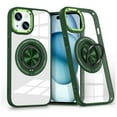 thumbnail image 2 of For Apple iPhone 16 Plus (6.7") Clear Transparent Back Hybrid with Rotate Ring Stand & MagSafe Compatible Shockproof Slim TPU PC Phone Case Cover by Xpression - Green, 2 of 8