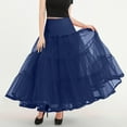thumbnail image 6 of Delliss Women's Solid Color Elastic High Waist Mesh Swing Skirt Navy XXL, 6 of 9