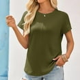 thumbnail image 6 of Yubnlvae 2025 Spring Ruched Side Tops for Women - Cap Sleeve Round Neck Summer Blouses (Casual & Vacation Ready) Green 1 XL, 6 of 8