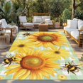 thumbnail image 2 of Sunflower Outdoor Rug for Patio/Deck/Porch, Non-Slip Large Area Rug 5 x 7 Ft, Yellow Flowers Elegant Pastoral Botanical Indoor Outdoor Rugs Washable Area Rugs, Reversible Camping Rug Carpet Runner, 2 of 8