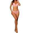 thumbnail image 2 of Unique Bargains Women's Lace Bra and Panty Set Full Coverage Underwire Bras Lingerie Sets 40 D Pink, 2 of 6