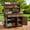 Brown, variant on 65"H Large Garden Potting Bench with Lockable Wheels and Storage Cabinet, Wood Outdoor Kitchen Island Prep Cart with Hutch Top, Drawers and Removable Shelves, Brown