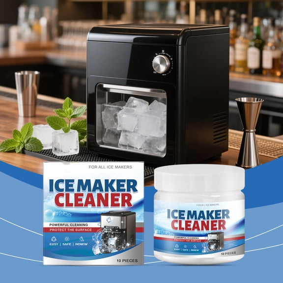 Zeyigg Ice Maker Cleaner Tablets, Safe Cleaning Solution for Countertop Portable Ice Machines, Removes Scale Mineral Build-up & Odor, Compatible with Most Brands,