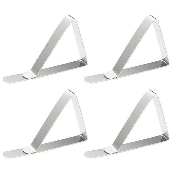 COOPHYA 10Pcs Table Cloth Clamp Stainless Steel Triangle for Table Skirt Hold Down in Parties and Buffets