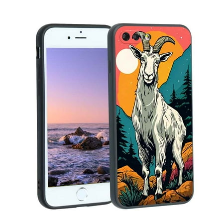 Rocky-Mountain-Goat-166 phone case for iPhone 8 Plus for Women Men Gifts,Flexible Painting silicone Anti-Scratch Protective Phone Cover