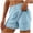 Light Blue, variant on Women Athletic Shorts 2 in 1 Elastic Waist Pockets Biker Ball Games Running Sports Summer Outfits (Orange, M)