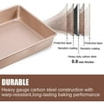 thumbnail image 2 of Deep Baking Pans Set Nonstick,Rectangle Cake Pan,Stackable Bakeware Set of 3,Oven Trays for Baking,Gold(9''/11''/13''), 2 of 4