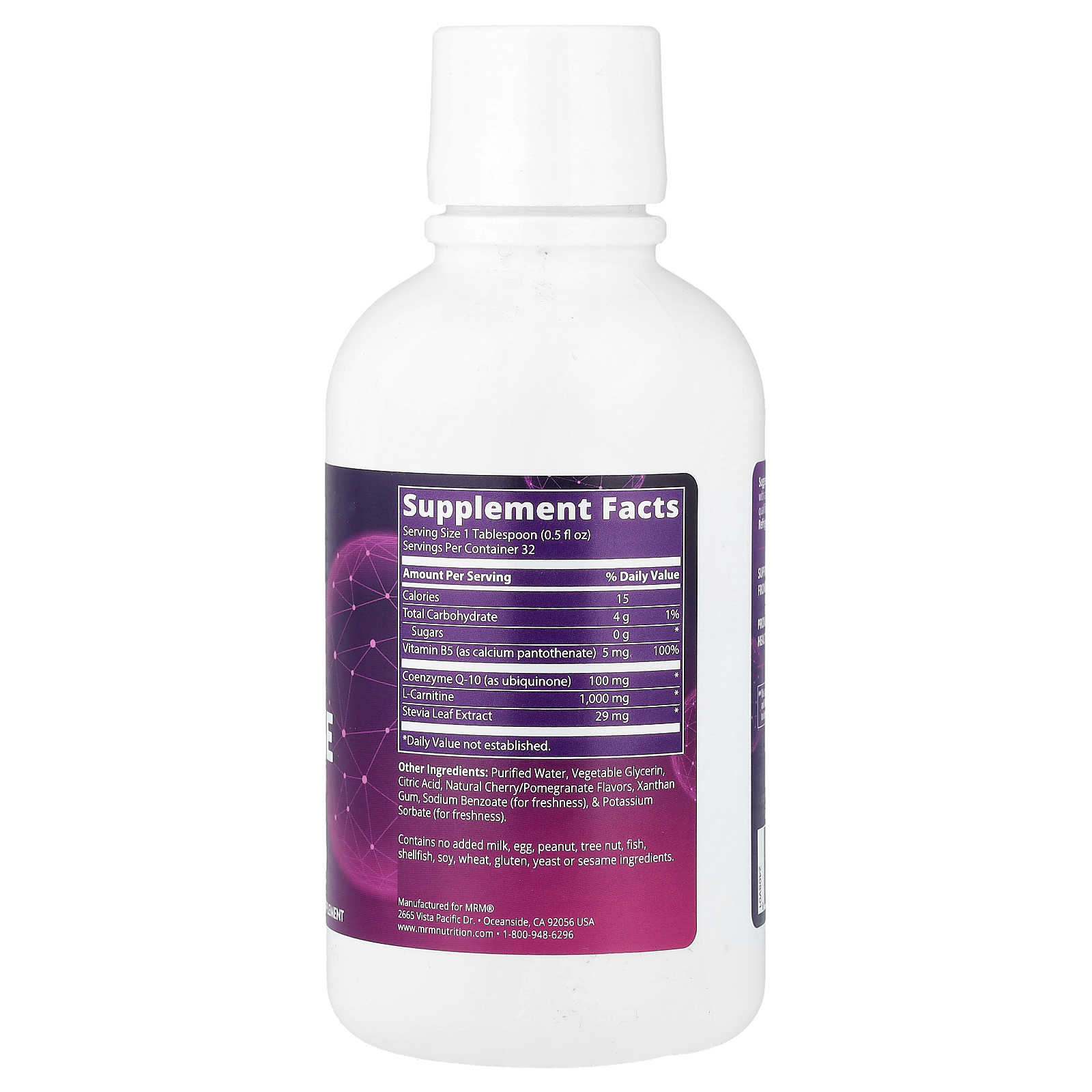 MRM Nutrition CoQ-10 L-Carnitine, Cherry-Pomegranate, 16 fl oz (480 ml)