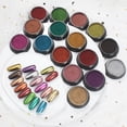 thumbnail image 3 of Polvo cromado para uñas Nail Art Artdone, 16 tarros, color plateado y dorado, 3 of 7