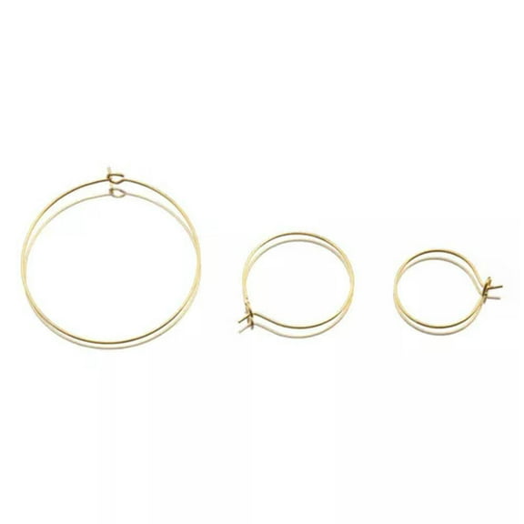 GKNET 20Pcs Stainless Steel Circle Hoops Ear Wire Earrings Delicate Jewelry Making Gold Plated-40mm-Gold Plated