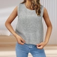 thumbnail image 2 of Women Knitted Vest Women's Knitted Vest Round Neck Sleeveless Crop Tank Bow Tie Decor Hollow Back Solid Color Short Sweater Vest Sleeveless Knit Top, 2 of 8