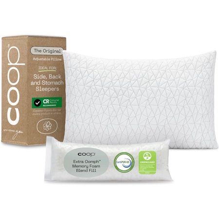 Original Adjustable Pillow, Queen Size Bed Pillows for Sleeping, Cross Cut Memory Foam - Medium Firm Back, Stomach and Side Sleeper Pillow, CertiPUR-US/GREENGUARD Gold