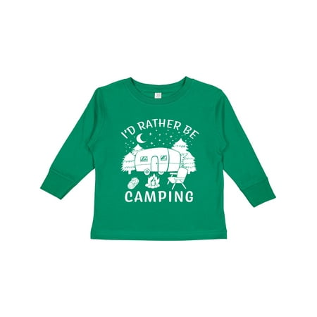 

Inktastic I d Rather Be Camping Gift Toddler Boy or Toddler Girl Long Sleeve T-Shirt
