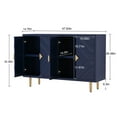 thumbnail image 4 of HLR White 48" Modern Accent Sideboard Buffet Cabinet with 4 Doors Storage & Shelves for Kitchen, 4 of 9