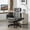 Gray, variant on Criss Cross Chair with Adjustable Armrests & Wheels & Headrest, PU Lounge Vanity Desk Chair with Wide Seat for Cross-Legged Sitting, Swivel Task Office Chairs for Home, Gaming, Office, (Gray)