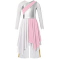 thumbnail image 3 of YUUMIN Robe de Danse Culte Ludique Culte pour Filles Église Chœur Patchwork Robe et Pantalon Large Ensemble Danse Rose 8, 3 of 5