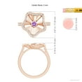 thumbnail image 5 of ANGARA Natural Bezel-Set Amethyst Aquarius Floral Ring in 14K Rose Gold for Women (Size-3mm) | February Birthstone, Birthday, Anniversary, Jewelry Gift for Women | Natural Amethyst Ring, 5 of 10