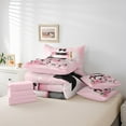 thumbnail image 6 of Manfei Smart Perfume Lipstick Twin Bedding Sets 7-Piece,Pink Flower Floral Bedding Comforter Set,Fashion High Heels Sheet Sets For Child,Microfiber Bedroom Decor,Reversible, 6 of 8