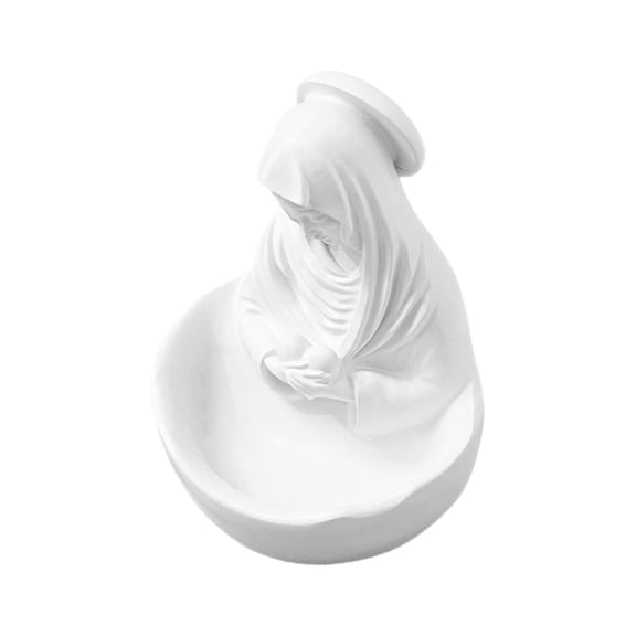 SDFGTstore Blessed Holy Mother Decorative Accent Resins Statue for Catholic Home Rosary Holder Church Decoration Religious Ornament