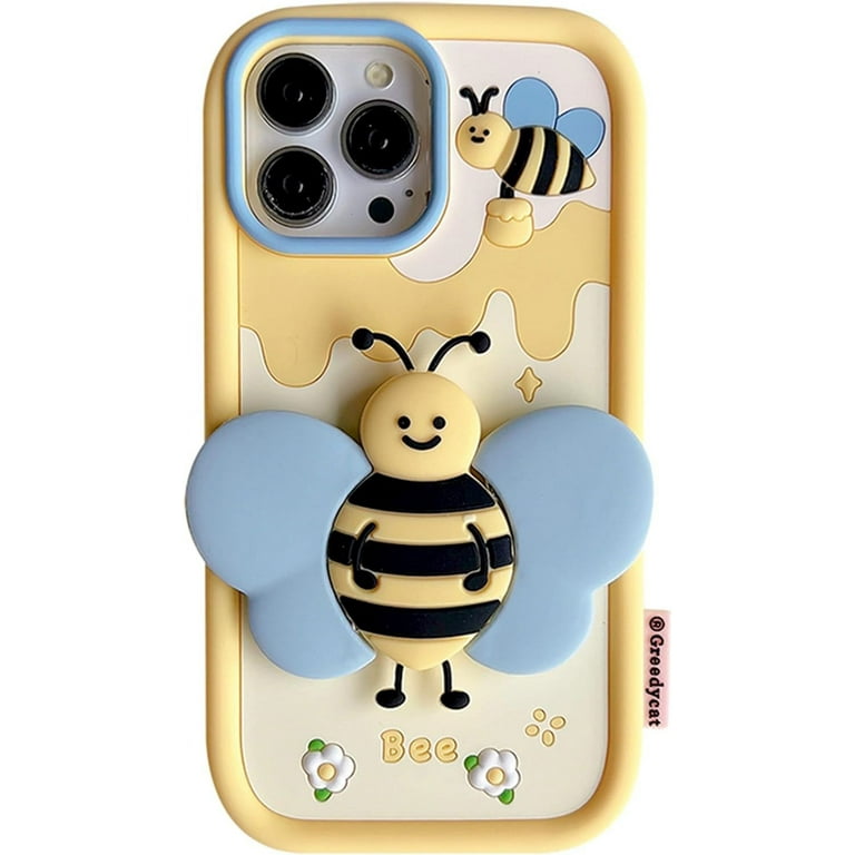 Yellow Bee Phone Case Compatible with iPhone 14/15, Cute 3D Korea Dopamine Cartoon Bee Case with Bee Wings Folding Stand Shockproof Silicone Soft Case-01 - Walmart.com Yellow Bee Phone Case Compatible with iPhone 14/15, Cute 3D Korea Dopamine Cartoon Bee Case with Bee Wings Folding Stand Shockproof Silicone Soft Case-01 - Walmart.com