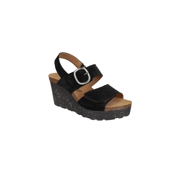 OTBT Women's PEASANT Wedge Sandal, BLACK, 9