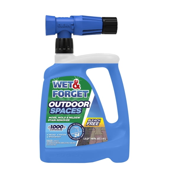 Wet & Forget Outdoor Spaces Moss, Mold, Mildew, and Algae Stain Remover Spray, 48 oz